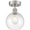 Access Lighting Port Nine Burgundy, Burgundy LED SemiFlush, Brushed Steel Finish, Clear Glass 63148LEDDLP-BS/CLR - alternate 1